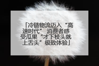 冷链物流迈入“高速时代” 消费者感受瓜果“才下枝头就上舌头”极致体验