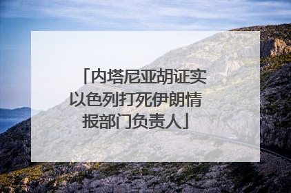 内塔尼亚胡证实以色列打死伊朗情报部门负责人