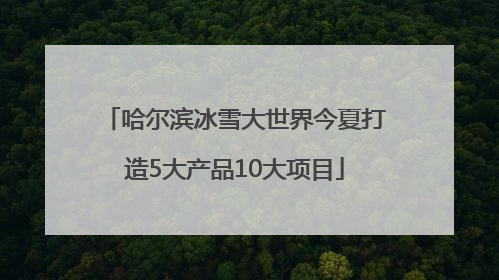 哈尔滨冰雪大世界今夏打造5大产品10大项目