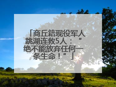 商丘籍现役军人跳湖连救5人：“绝不能放弃任何一条生命！”