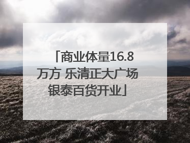 商业体量16.8万方 乐清正大广场银泰百货开业
