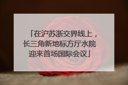 在沪苏浙交界线上，长三角新地标方厅水院迎来首场国际会议