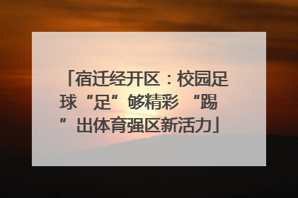 宿迁经开区：校园足球“足”够精彩 “踢”出体育强区新活力