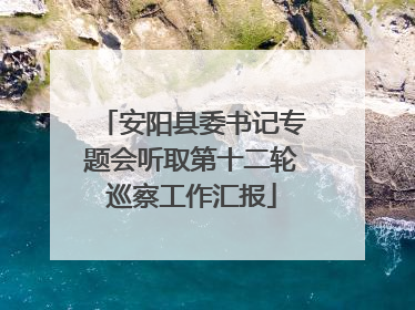 安阳县委书记专题会听取第十二轮巡察工作汇报