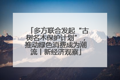 多方联合发起“古树名木保护计划”，推动绿色消费成为潮流丨新经济观察