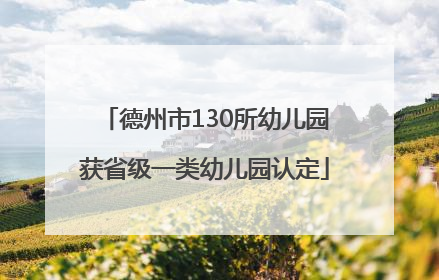 德州市130所幼儿园获省级一类幼儿园认定