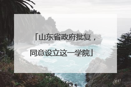 山东省政府批复，同意设立这一学院