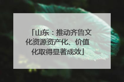 山东：推动齐鲁文化资源资产化、价值化取得显著成效