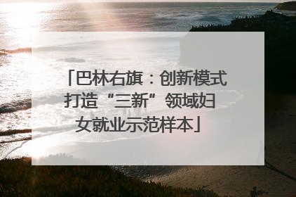 巴林右旗：创新模式 打造“三新”领域妇女就业示范样本