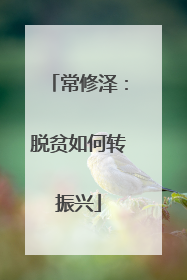 常修泽：脱贫如何转振兴
