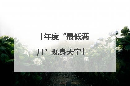 年度“最低满月”现身天宇