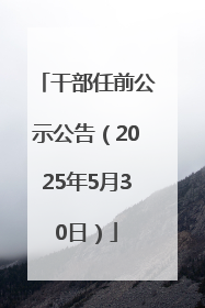 干部任前公示公告（2025年5月30日）