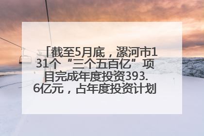 截至5月底，漯河市131个“三个五百亿”项目完成年度投资393.6亿元，占年度投资计划的50.41%——“三个五百亿”项目带动产业提质升级