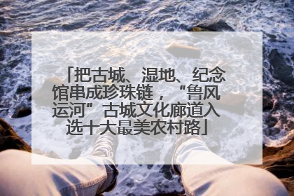 把古城、湿地、纪念馆串成珍珠链，“鲁风运河”古城文化廊道入选十大最美农村路