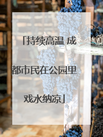 持续高温 成都市民在公园里戏水纳凉