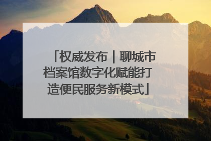 权威发布｜聊城市档案馆数字化赋能打造便民服务新模式