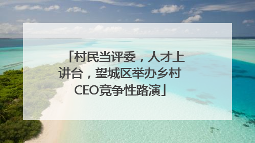 村民当评委，人才上讲台，望城区举办乡村CEO竞争性路演