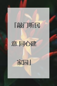 敲门听民意 同心建家园