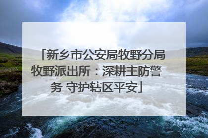 新乡市公安局牧野分局牧野派出所：深耕主防警务 守护辖区平安
