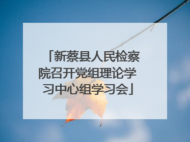 新蔡县人民检察院召开党组理论学习中心组学习会