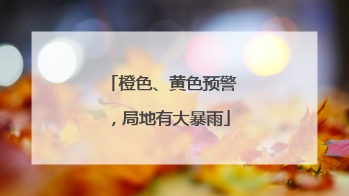 橙色、黄色预警，局地有大暴雨