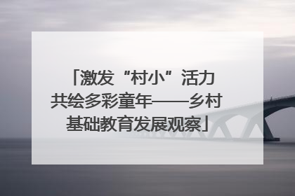 激发“村小”活力 共绘多彩童年——乡村基础教育发展观察