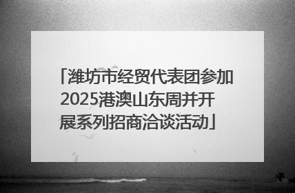 潍坊市经贸代表团参加2025港澳山东周并开展系列招商洽谈活动