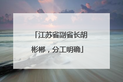江苏省副省长胡彬郴，分工明确