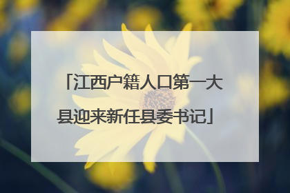江西户籍人口第一大县迎来新任县委书记
