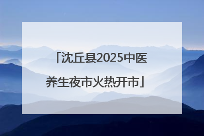 沈丘县2025中医养生夜市火热开市