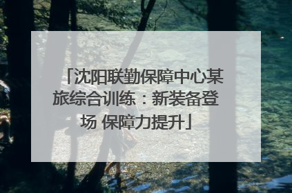 沈阳联勤保障中心某旅综合训练：新装备登场 保障力提升