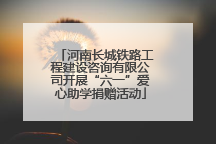 河南长城铁路工程建设咨询有限公司开展“六一”爱心助学捐赠活动