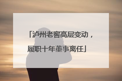 泸州老窖高层变动，履职十年董事离任