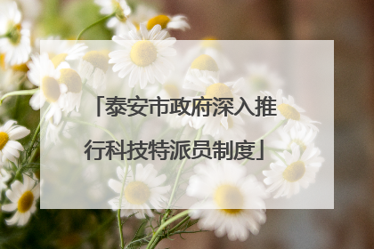 泰安市政府深入推行科技特派员制度