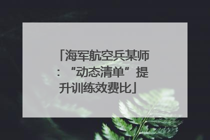 海军航空兵某师：“动态清单”提升训练效费比