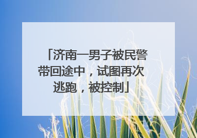 济南一男子被民警带回途中，试图再次逃跑，被控制