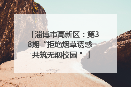 淄博市高新区：第38期“拒绝烟草诱惑 共筑无烟校园 ”