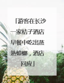 游客在长沙一家桔子酒店早餐中吃出蒸熟蟑螂，酒店回应