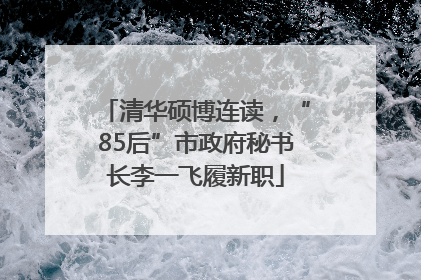 清华硕博连读，“85后”市政府秘书长李一飞履新职