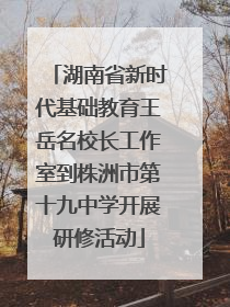 湖南省新时代基础教育王岳名校长工作室到株洲市第十九中学开展研修活动