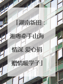湖南新田：湘粤牵手山海情深 爱心捐赠情暖学子