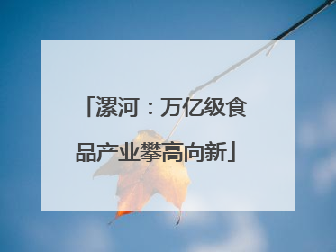 漯河：万亿级食品产业攀高向新
