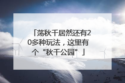 荡秋千居然还有20多种玩法，这里有个“秋千公园”