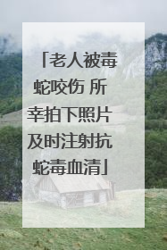 老人被毒蛇咬伤 所幸拍下照片及时注射抗蛇毒血清