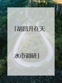 胡昌升在天水市调研