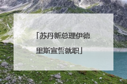 苏丹新总理伊德里斯宣誓就职
