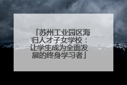苏州工业园区海归人才子女学校：让学生成为全面发展的终身学习者
