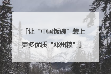 让“中国饭碗”装上更多优质“邓州粮”