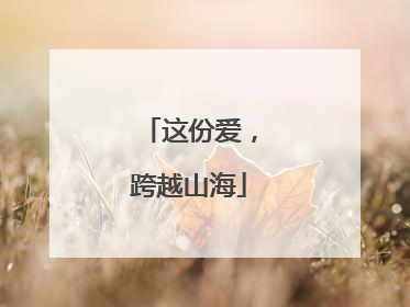 这份爱，跨越山海