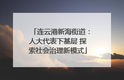 连云港新海街道：人大代表下基层 探索社会治理新模式
